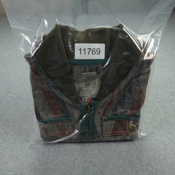 Double D Ranch Vest Womens Medium Brown Southwestern Embroidered Horse Zip Up - Picture 15 of 15